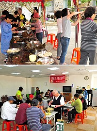 　津沙社協21日連續舉辦珍粽飄香慶端午愛心粽製作及幸福食刻長者共餐，吸引多位社區媽媽協力包愛心粽，共餐也有20多位老人家前往參加，一起品嚐社協人員及志工們準備的在地美食。（圖／文：曹重偉）