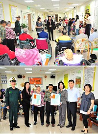 傳統端午節在即,台北郵局局長潘裕幗一行前往大同之家舉辦「郵愛敬老慶端午」關懷長者活動,噓寒問暖並致贈每位老人郵政大禮,收到禮物的老人家都相當開心。(圖/文:曹重偉)