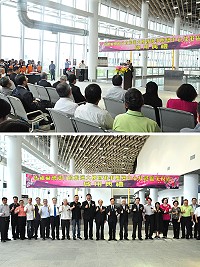 福澳港行政旅運大樓啟用典禮由縣長劉增應主持暨剪綵後合影留念。(圖:馮紹夫)