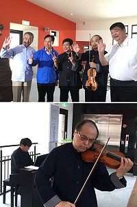 台灣藝術大學音樂系卓甫見、麥韻篁兩位教授首次來馬演出,25日在北竿遊客中心兩場演出讓遊客充滿驚喜與感動。(圖/文:陳鵬雄)