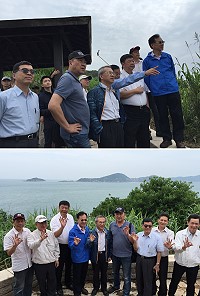 　立法院交通委員會在北竿尼姑山42據點現勘南北大橋北竿登陸預定地。（圖／文：陳鵬雄）