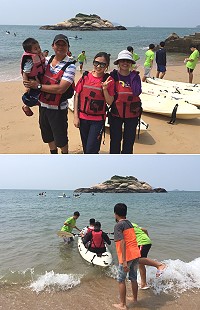 北竿中山國中獨木舟研習開放民眾體驗。(圖/文:陳鵬雄)