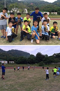 中信基金會支持下,馬祖「愛接棒.少棒資助計畫」繼續向前行,北竿學子勤加練習。〈圖/文:陳鵬雄〉