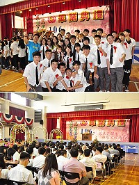 馬祖高中舉行106級畢業典禮,104位學子在各界祝福聲中開啟人生新頁,邁向人生新階段。(圖/文:馮紹夫)
