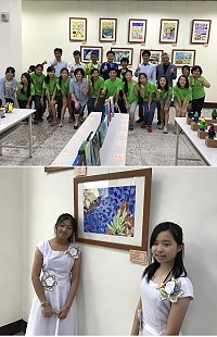 中正美展4日舉行開幕式,除了105件精彩畫作,還有布袋玩偶、陶土雕塑及感動雞彩繪,畫風多元,充滿無限想像與創意。(圖/文:吳嘉榮)