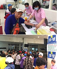 106年整合式健檢列車開至北竿,首日民眾踴躍前往掛號受檢。(圖/文:陳鵬雄)