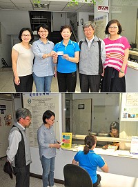 健保署副署長蔡淑鈴(上圖左2)一行6日專程抵馬關心健保在地醫療及便民服務,見證健保卡在地領措施,使民眾換卡時間由原來的7天縮短為10分鐘。(圖/文:曹重偉)