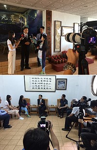 記者團7日聯訪縣長劉增應,訪問馬祖高粱酒榮獲2017年美國舊金山世界烈酒大賽3金相關事宜。(圖:交旅局)