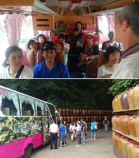 昨日近20名遊客搭乘觀光公車,對觀光公車提供的服務表示好評。(圖/文:馮紹夫)