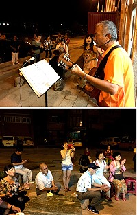 前丘丘合唱團團長吉他手邱晨為團員舉辦專屬的民歌之夜,馬祖追淚之旅感動加分。(圖/文:陳鵬雄)