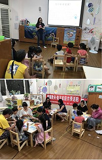 　家庭教育中心親職教育－親子家庭共學活動12日舉行，以有趣繪本介紹及手作為主要內容。（圖／文：吳嘉榮）