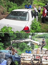 　為遏止報廢車輛上路，縣警局13日會同環資局、監理站等單位大執法，將6部已報廢車輛全數銷毀；警方表示，今後將持續執行稽查作業，針對牌照違規情事嚴加取締，也歡迎民眾隨時舉發。（圖／文：曹重偉）