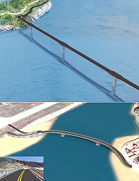 北竿鄉生活圈道路計畫大坵島聯外道路 ( 上圖 ) 以及塘后道 ( 下圖 ) 兩項重大橋梁工程,預定15日晚間舉辦地方說明會。(圖:縣府工務處)