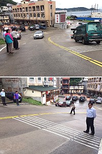 　福澳坡6月發生6起摔車，民眾懷疑是減速條防滑效果不佳造成，交旅局現勘後拆除一組。（圖：連江縣交通旅遊局）