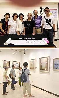 旅台鄉親劉玉燕「鄉情、探索」油畫創作展17日下午隆重開幕,吸引不少馬祖親友及兩地藝文界好友前往欣賞;馬祖系列油畫作品造型簡潔,溫暖的畫面傳達她對家鄉思念之情。(圖:劉玉燕)