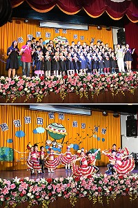 介壽幼兒園第26屆畢業典禮17日溫馨登場,45位可愛孩子們又唱又跳讓典禮充滿了歡樂氣氛。(圖/文:吳嘉榮)