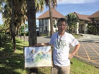 馬祖在地畫家邊城振輝這幾年持續在台灣各地舉辦畫展,已在藝文界累積相當的知名度;此次受邀參加屏東大路關人文藝術公益活動,邊城振輝期望透過切磋創作與技巧,宣傳家鄉之美。(圖:邊城振輝)