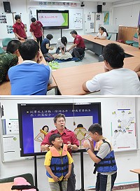 暑假將至,東莒消防分隊到東莒國小進行防溺技能及夏日水域安全宣導。(圖/文:東莒國小、宋幸儒)