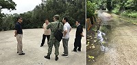 　為解決文化路段積水問題，南竿鄉公所23日會同馬防部前往現勘，協請國軍弟兄支援清理，改善整體環境。（圖／文：吳嘉榮）
