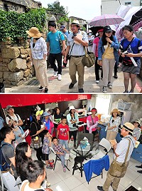 戰地遺產引路人培訓第二場次走讀文學地景溫馨登場,學員們跟著劉宏文老師,帶著思念與報導文學的步伐,重新認識這個很少停留的珠螺村。(圖/文:曹重偉)