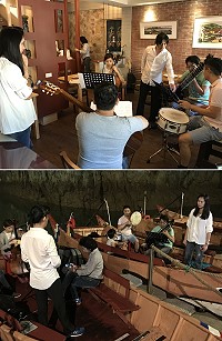 前音劇廠29日在牛角好窩和北海坑道進行預演,排練現場十分精彩,30日正式演出令人期待。(圖/文:吳嘉榮)