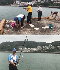 馬祖鯷魚、鰮仔洄游季節正式到來,釣鯷魚、鰮仔成為銀髮長者的最佳休閒活動。(圖/文:宋幸儒)