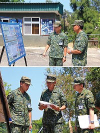 (上圖)指揮官聽取任務簡報。(下圖)指揮官指導暑戰營相關課程。(圖/文:鄭凱仁)
