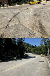 　前天及昨天在南竿山線、酒廠圓環都發生砂石掉落事件；環資局表示，於接獲民眾反映道路上有廢棄物砂石或污泥掉落後，均立即派員前往清理並依法告發。（圖／文：曹重偉）