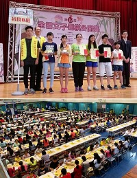 第19屆全國女子圍棋公開賽曹宓(前排左3)8日獲初段組B組亞軍暨比賽場景。(圖:曹正偉提供)