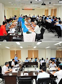 全國災害防救業務訪評列車10日來到連江縣,由國防部參謀次長莫又銘率各相關部會訪評委員抵馬視察,受到縣長劉增應熱情歡迎;莫又銘特別表示,很高興這麼短時間又回來探望大家,也稱許地區災防工作內容充實,讓軍民力量結合在一起。(圖/文:曹重偉)