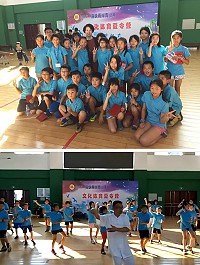 2017海峽兩岸(兩馬)青少年夏令營11日閉幕式後,馬祖隊與馬尾文體局長黃文斐合影留念及馬祖孩子表演學習傳統武術太極拳成果。(圖:連江縣政府教育處)