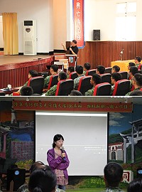 (上圖)鄭宇明醫師以各種案例,提出多項防範作為。(下圖)林純竹心理師認真講解課程內容,官兵受益良多。(圖/文;陳政宏)