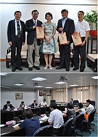 上圖:考選部部長蔡宗珍(中)、政務次長許舒翔(左1)與澎湖縣政府副縣長林皆興(右2)、金門縣政府副縣長吳成典(左2)、連江縣政府副縣長王忠銘(右1)於4日地方特考離島地區考試取才方式檢討研商會議前合影。下圖:考選部召開地方特考離島地區考試取才方式檢討研商會議,由政務次長許舒翔主持,離島地區副縣長及相關機關人員與會。(圖/考選部)