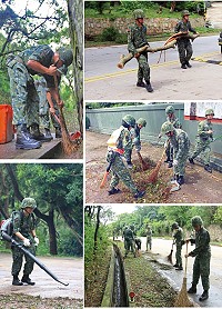 官兵協助環境清理。(圖/文:林緯哲)