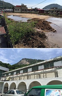 塘岐中正堂漏水問題嚴重,公所爭取經費進行屋頂防漏計畫以及外牆美化工程。(圖/文:陳鵬雄)