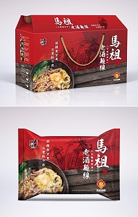 馬祖酒廠和興霖食品聯名合作推出五木馬祖老酒細麵,掀起搶購風潮,一般實體店面陳列販售為紅色包裝,預定8月底推出。(圖:馬祖酒廠、興霖食品)