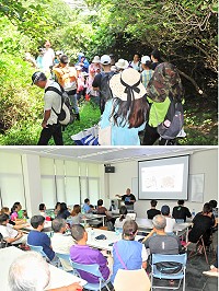 文化處「島嶼學堂」系列活動19日起跑,首日連續舉辦「認識馬祖衣食大地-馬祖地區山野知識」及「何師傅說菜-經典閩菜的文化底蘊」;上午在游桂香、黃韶楚植物達人引路下,學員知道原來植物這麼好用,下午則由閩菜師傅何海萍主講福州經典名菜的由來與作法,不少餐飲業者獲益良多。(圖/文:曹重偉)