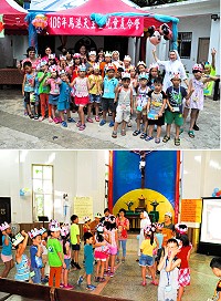 馬港天主堂兒童暑期夏令營21日起歡樂登場,主辦單位準備了為期3天的精彩課程,內容含括品格、生命教育、藝術、專注力、環境教育等各大領域,20多位學員玩得相當開心。(圖/文:曹重偉)