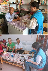 連江縣衛生福利局長期照顧管理中心專員前進莒光,宣導長照2.0政策及對65歲以上長者做長期照顧需求調查。(圖/文:宋幸儒)