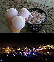 宜蘭傳藝園區七夕情人節製造浪漫,晚上「藍眼淚」動人。形成「藍眼淚」利用LED發光球。(圖/全聯善美的文化藝術基金會提供)
