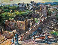 曹松清油畫作品津沙《長長的石階》優選獎　第65年南部展全國徵畫件展