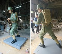 　馬祖捍衛戰士發起募捐，為高登之光汪喜田戰士重塑雕像。（圖：馬祖捍衛戰士提供）