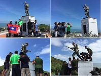 老兵不死,在一群退伍老兵發起下,高登之光汪喜田塑像再立山頭。(圖/文:陳鵬雄)