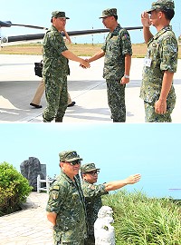 　上圖：副司令蒞馬視導。下圖：副司令視導01觀測所。（圖／文：鄭凱仁）