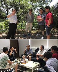 　縣府產發處處長劉德全特地前往莒光了解藤蔓竄爬狀況，並與莒光鄉公所及委外廠商共同商討對策。（圖／文：宋幸儒）