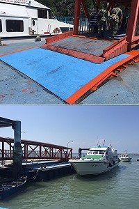 白沙浮動碼頭引橋改善提前完工,11日中午起重新開放使用。(圖/文:陳鵬雄)
