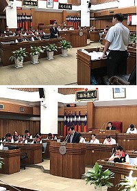 連江縣議會第6屆第5次臨時會議14日議程,縣長劉增應針對本縣還地於民及民宿管理辦法修正情形作專案報告。(圖/文:吳嘉榮)