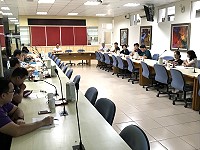 　馬祖鐵人三項賽事第2次跨部門工作協調會議18日舉行，進行行政工作協助分配和各單位工作討論報告。（圖／文：吳嘉榮）