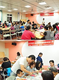 馬祖傳統技藝尋寶探險之旅,馬祖剪紙達人陳治旭指導民眾剪紙,吸引滿場民眾踴躍參加。(圖/文:馮紹夫)