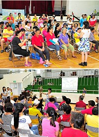 落實回收、大家一起來!連江縣環境資源局「資源回收一起做、攜手連心護馬祖」宣導活動日前在南竿體育館熱鬧登場,資源回收物兌換獎勵、闖關遊戲及有獎徵答,吸引超過300位鄉親前往體驗,讓大家度過充實的假日。(圖/文:曹重偉)